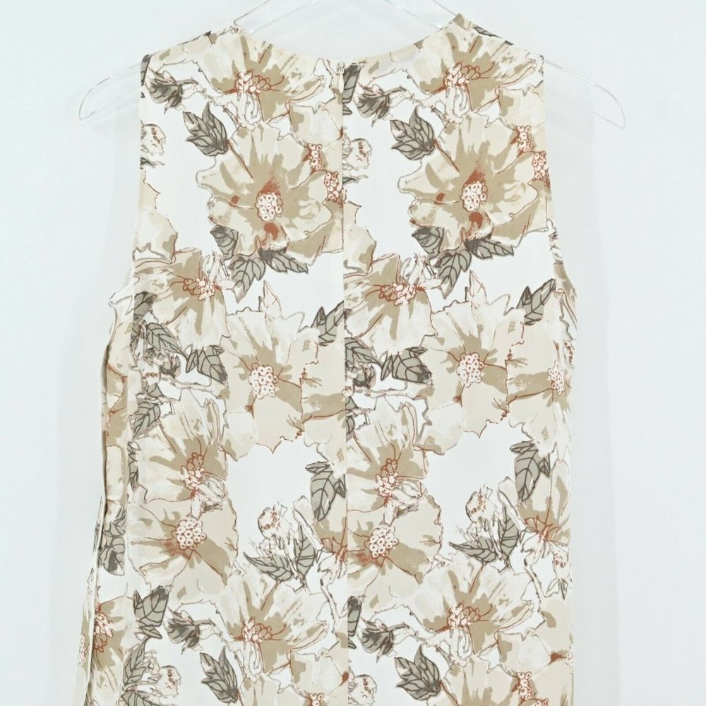 BABATON Aritzia Womens Size Medium Tan Floral Wieland Blouse Espace Desert Beige - Picture 6 of 10